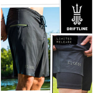 NEW Driftline x SICKOS Limited Edition Men 32 Drifties-Wetsuit Lined Boardshorts